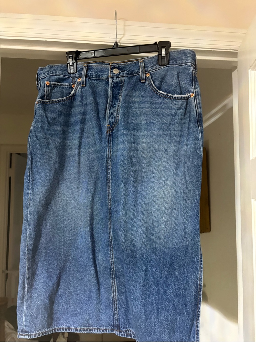 Levi's Blue Straight Denim Skirt